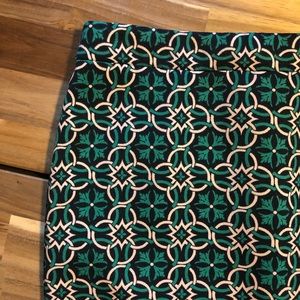 J Crew | Emerald Navy Off White Skirt | sz 00